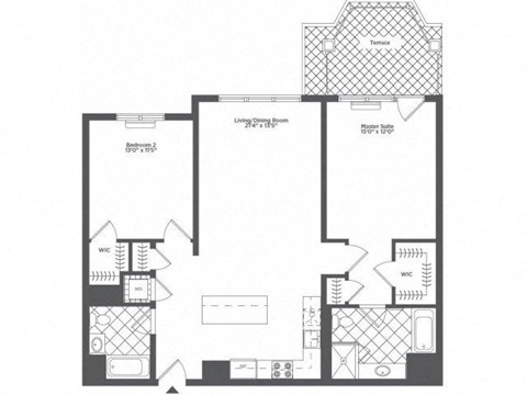 J2 Floor Plan at Infinity Edgewater, Edgewater, NJ
